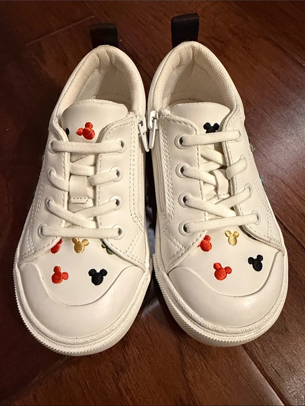 Zara Cream Kids Sneakers with Colorful Embroidered Icons